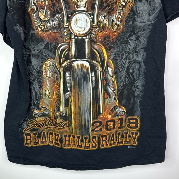 Sturgis 2019 Black Hills Biker Rally Black AOP Tshirt Size XL - Picture 7 of 9